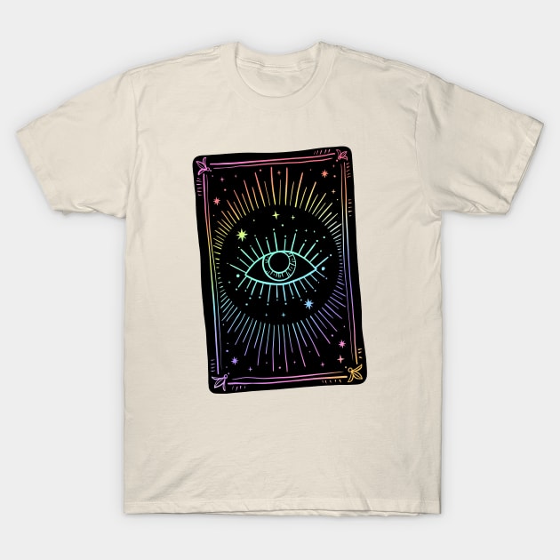 fortune-telling card with all seeing eye T-Shirt by OccultOmaStore